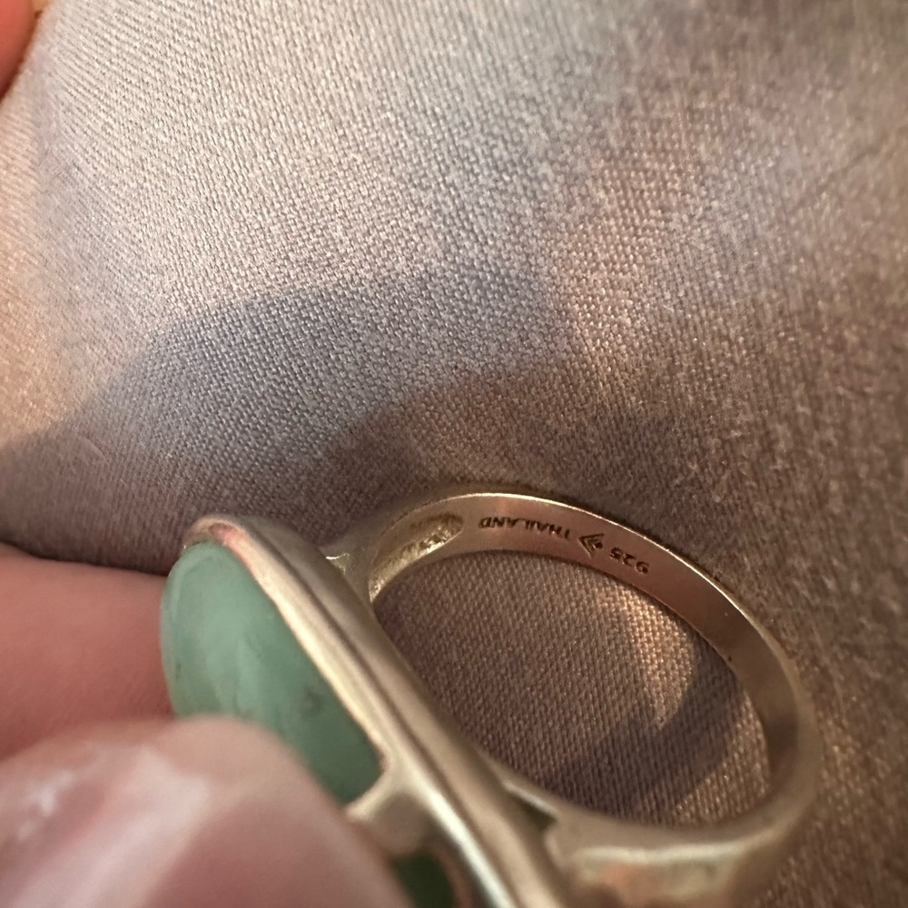 Silpada Green Stone Silver Ring